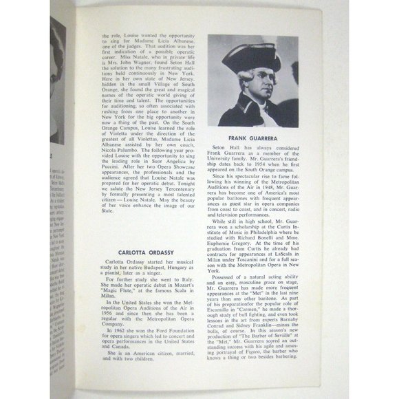 Carmen Opera Program 1964 Seton Hall University Cehanovsky Nell Rankin Shirley - Picture 7 of 9